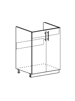 Модуль Дина Н 600 2 дв мойка накладная